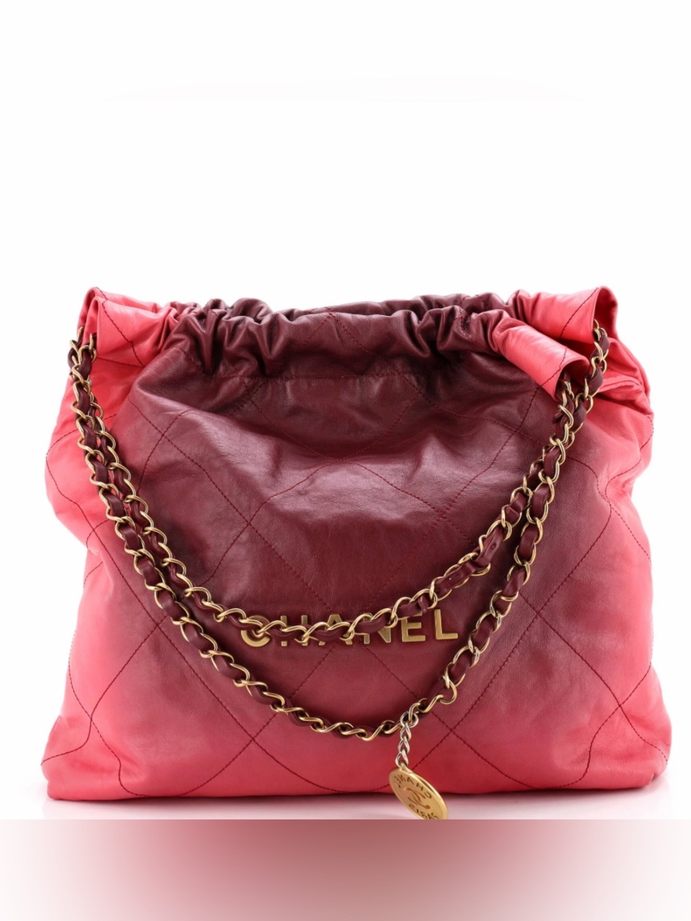 Chanel 22 Medium Pink Burgundy Ombré